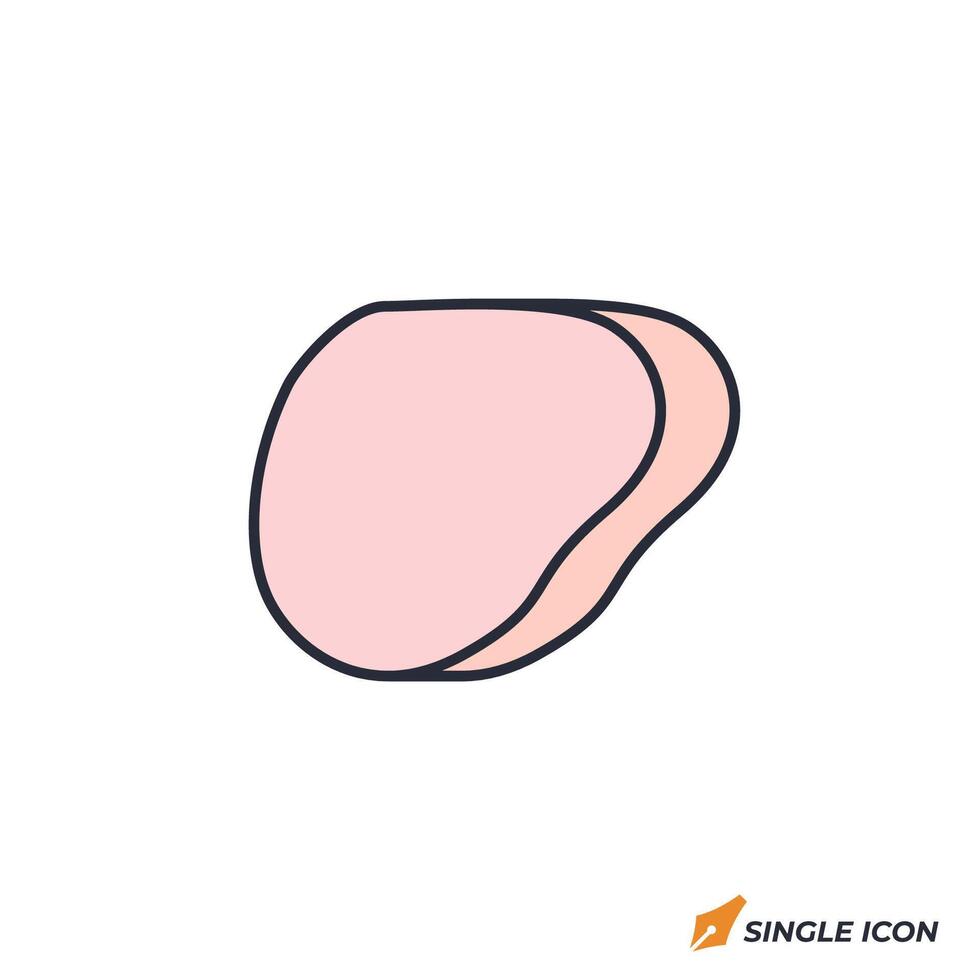 Ham icon illustration. Ham symbol isolated on white background vector