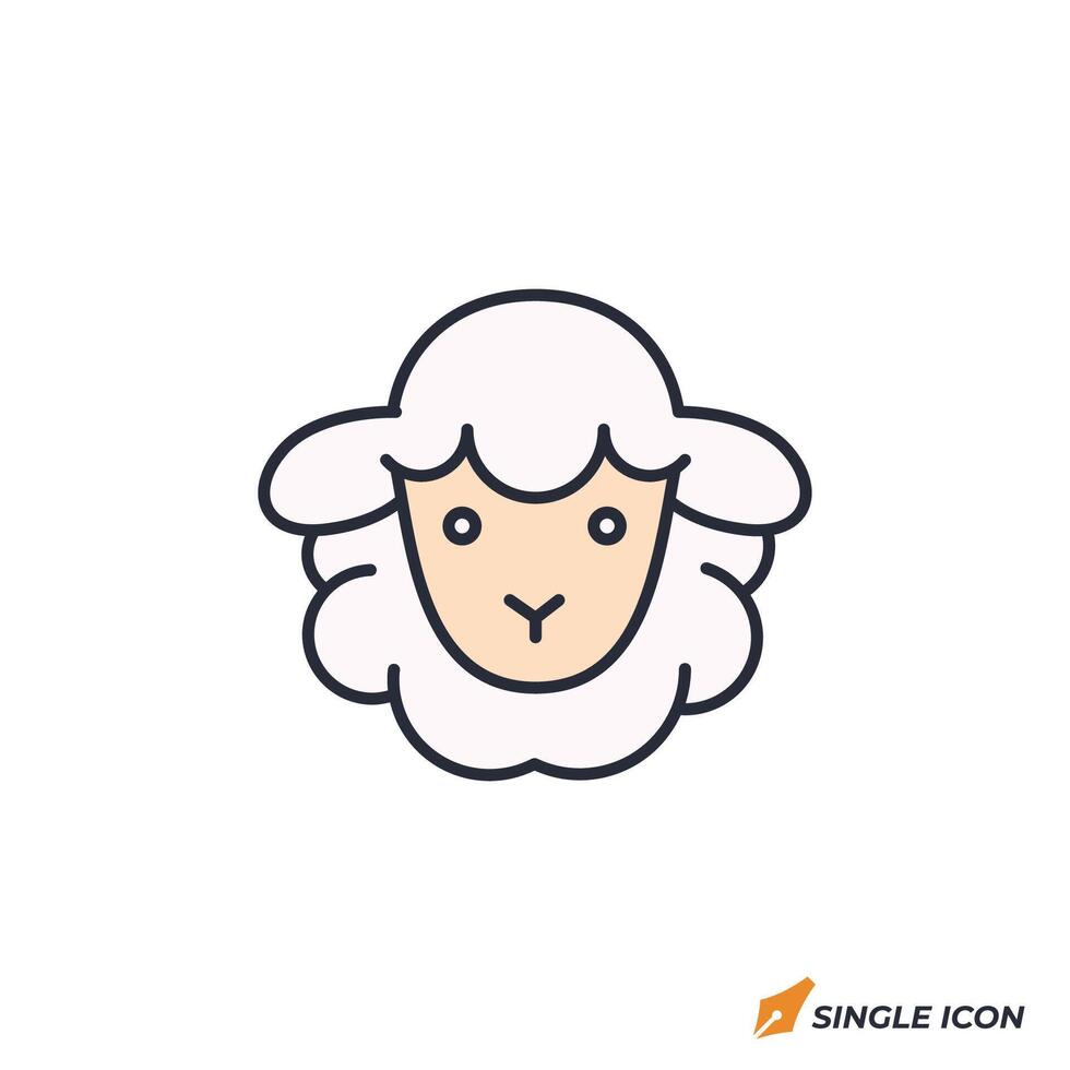 Lamb Chop icon illustration. Lamb Chop symbol isolated on white background vector