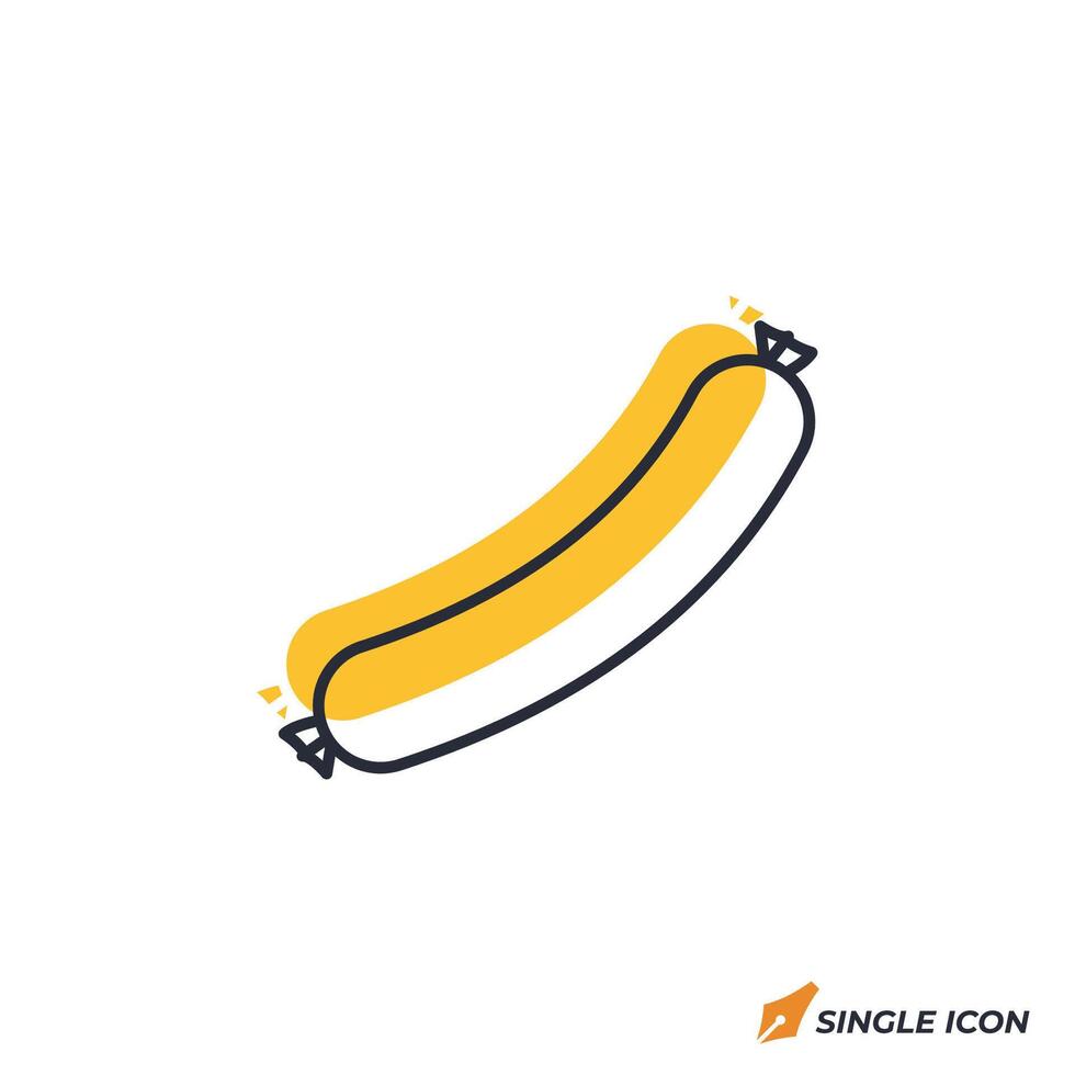 Sausage icon illustration. Sausage symbol isolated on white background vector