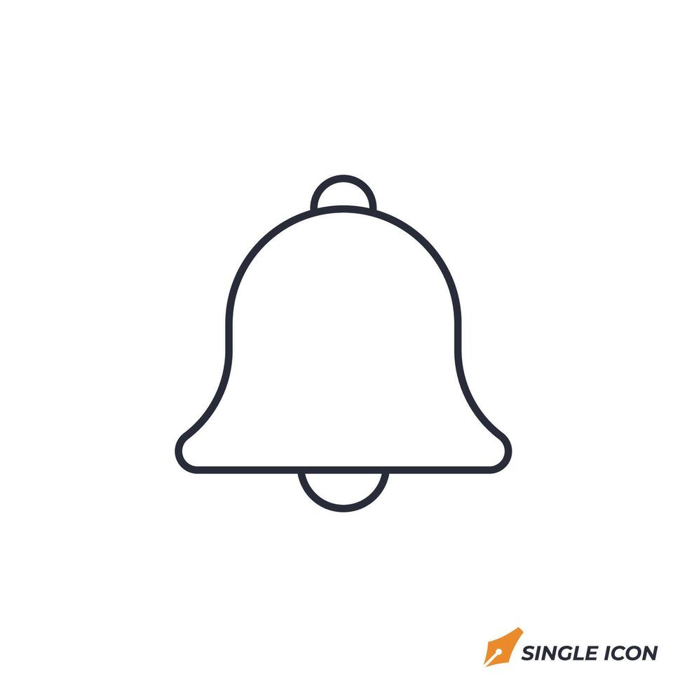 Bell icon illustration. Bell symbol isolated on white background. vector