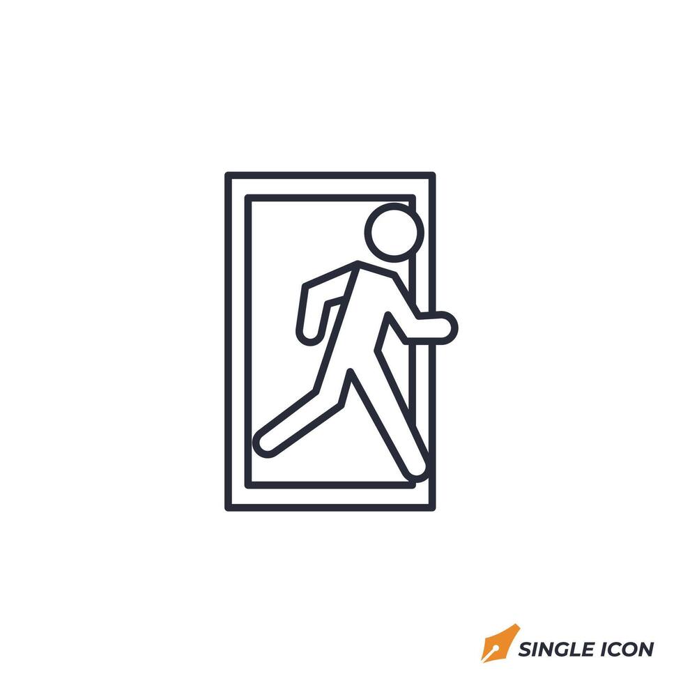 Exit icon illustration. Exit symbol isolated on white background vector