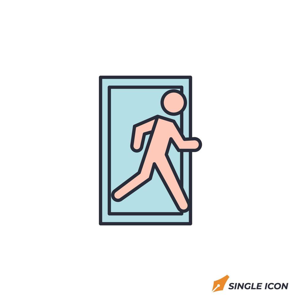Exit icon illustration. Exit symbol isolated on white background vector