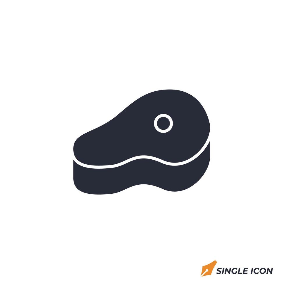 Steak icon illustration. Steak symbol isolated on white background vector