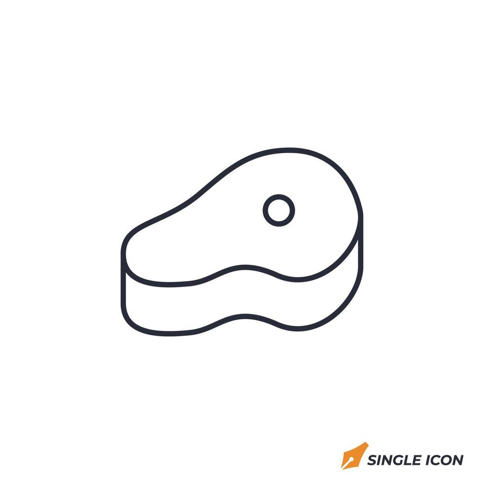Steak icon illustration. Steak symbol isolated on white background vector