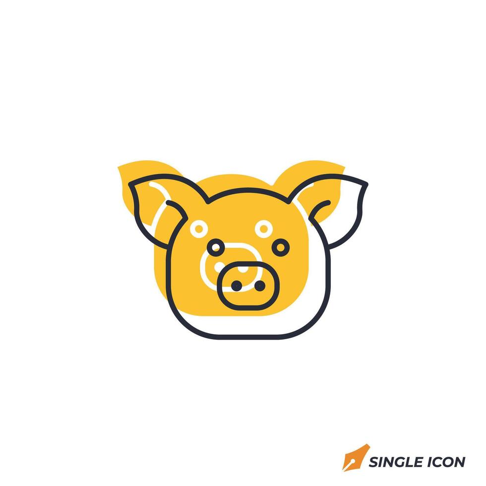pork icon illustration. pork symbol isolated on white background vector