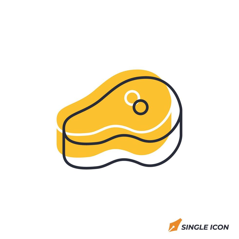 Steak icon illustration. Steak symbol isolated on white background vector