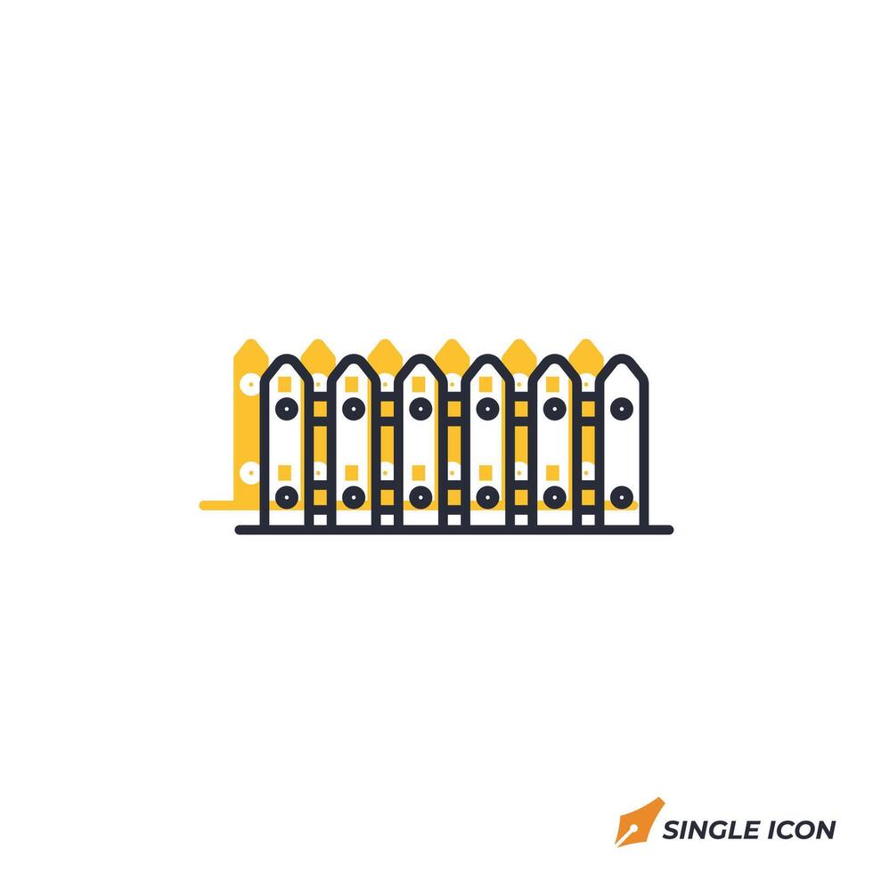 Fence icon illustration. Fence symbol isolated on white background vector