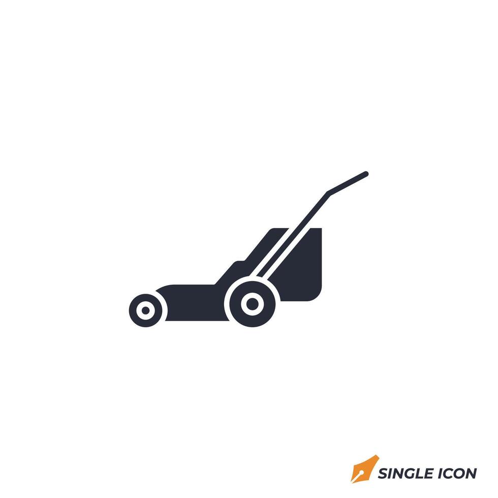Lawn Mower icon illustration. Lawn Mower symbol isolated on white background vector