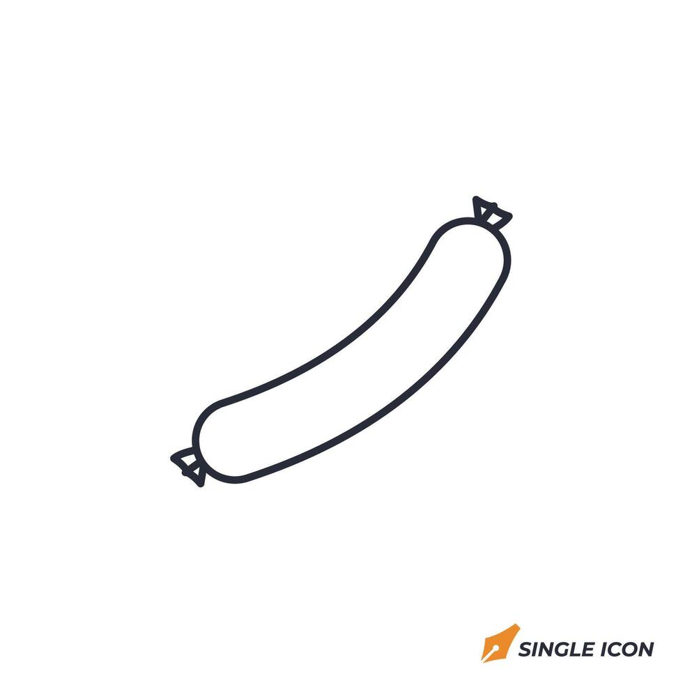 Sausage icon illustration. Sausage symbol isolated on white background vector