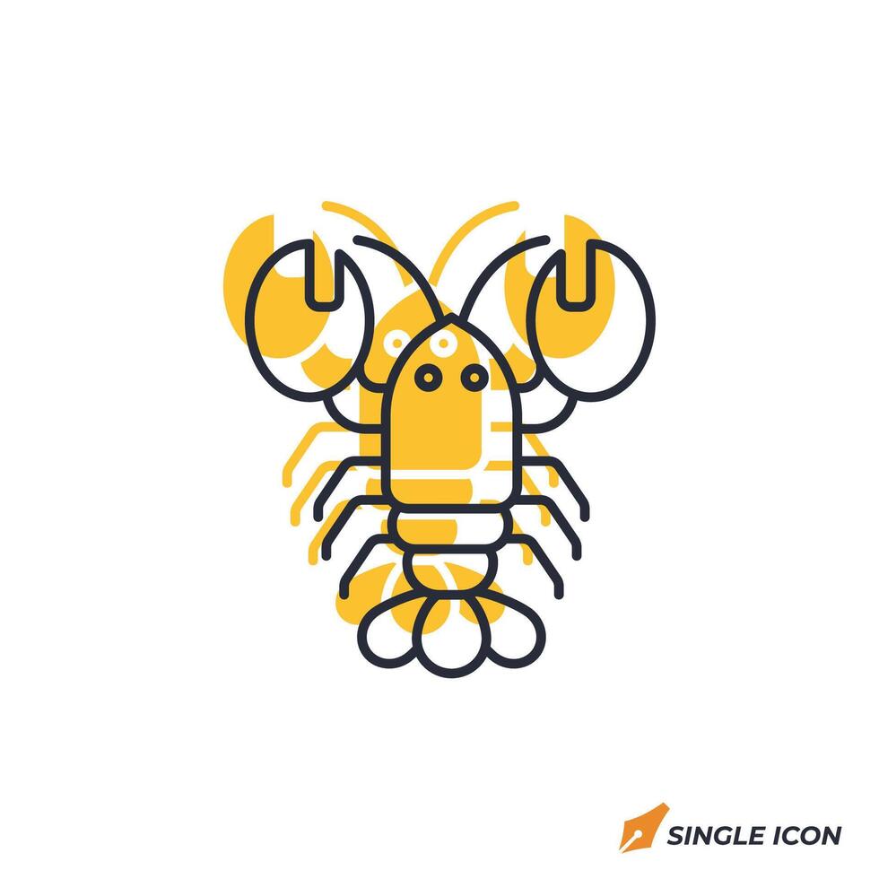 Lobster icon illustration. Lobster symbol isolated on white background vector