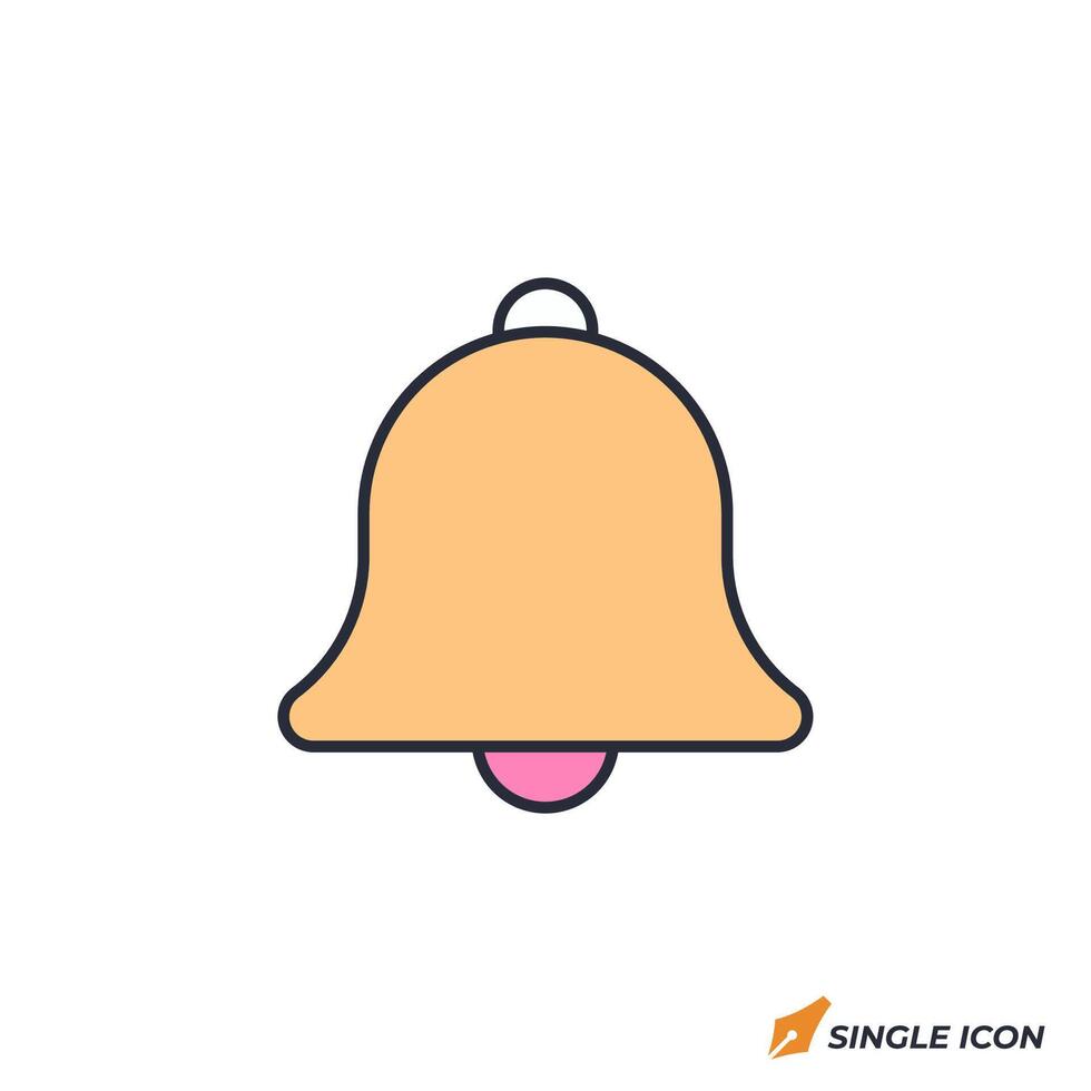 Bell icon illustration. Bell symbol isolated on white background. vector