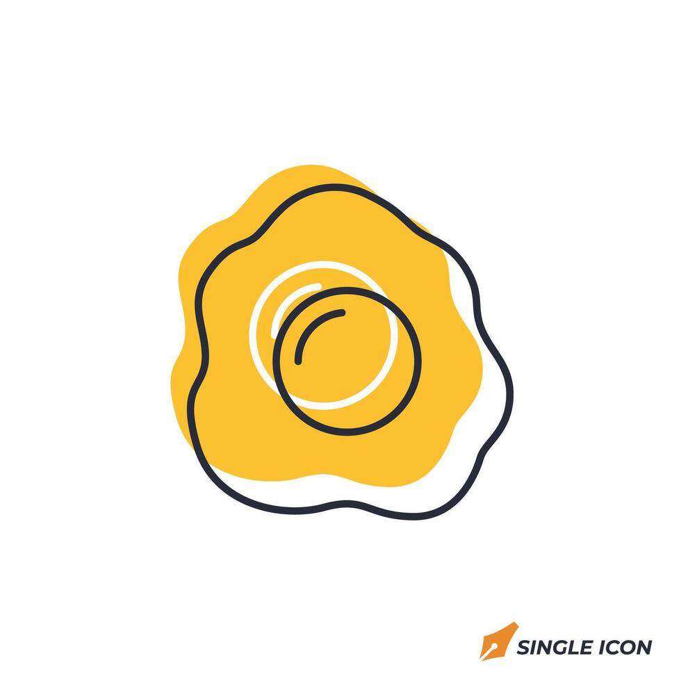 fried egg icon illustration. fried egg symbol isolated on white background vector