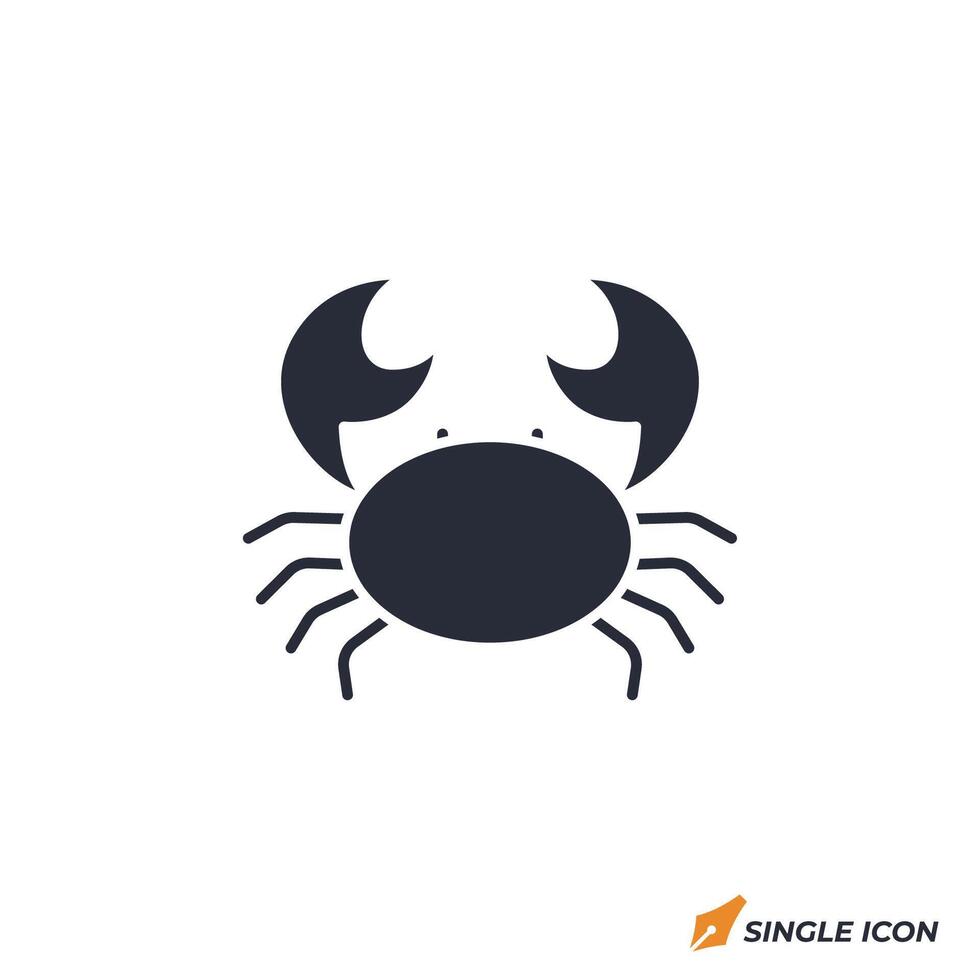 Crab icon illustration. Crab symbol isolated on white background vector