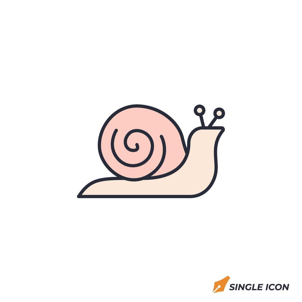 Snail icon illustration. Snail symbol isolated on white background vector