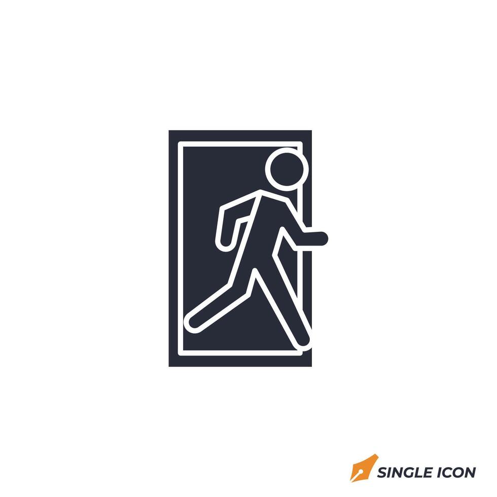 Exit icon illustration. Exit symbol isolated on white background vector