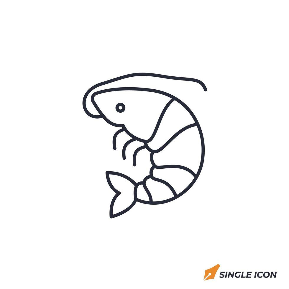 Shrimp icon illustration. Shrimp symbol isolated on white background vector