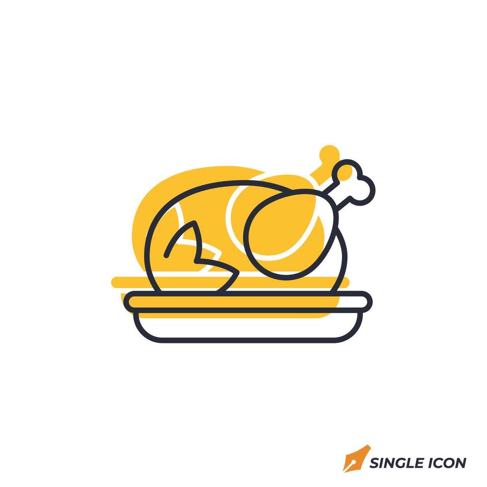 Roast Chicken icon illustration. Roast Chicken symbol isolated on white background vector