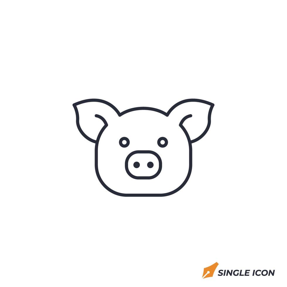 pork icon illustration. pork symbol isolated on white background vector