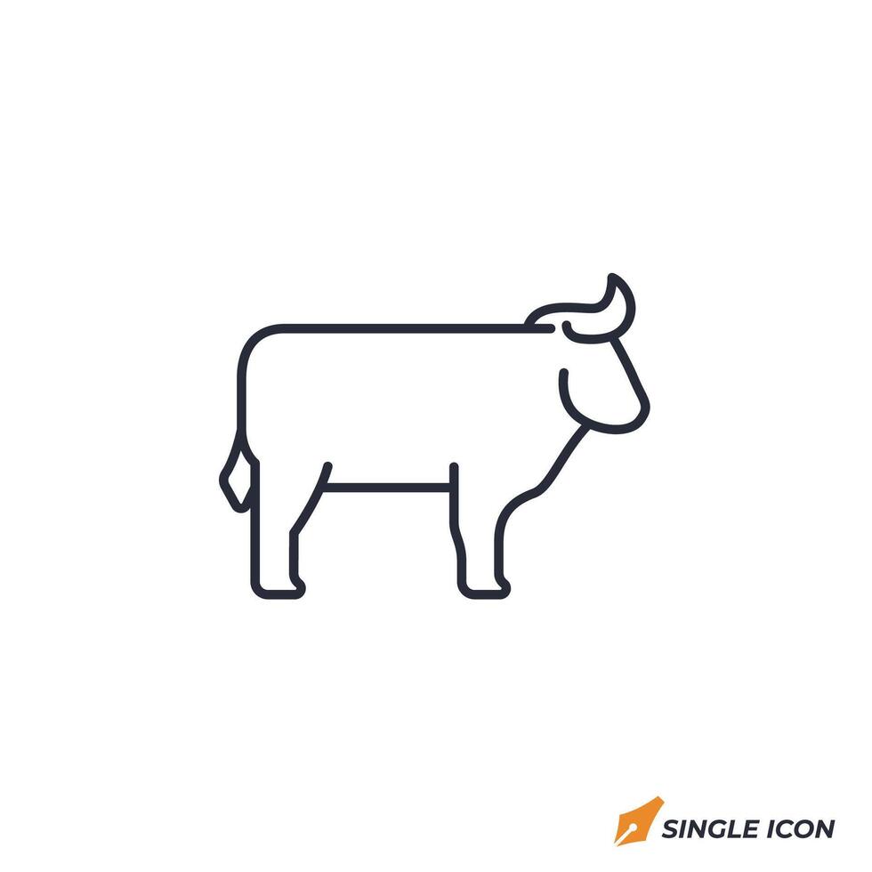 beef icon illustration. beef symbol isolated on white background vector
