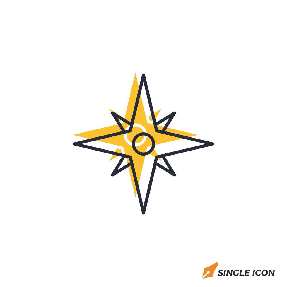 Compass icon illustration. Compass symbol isolated on white background. vector