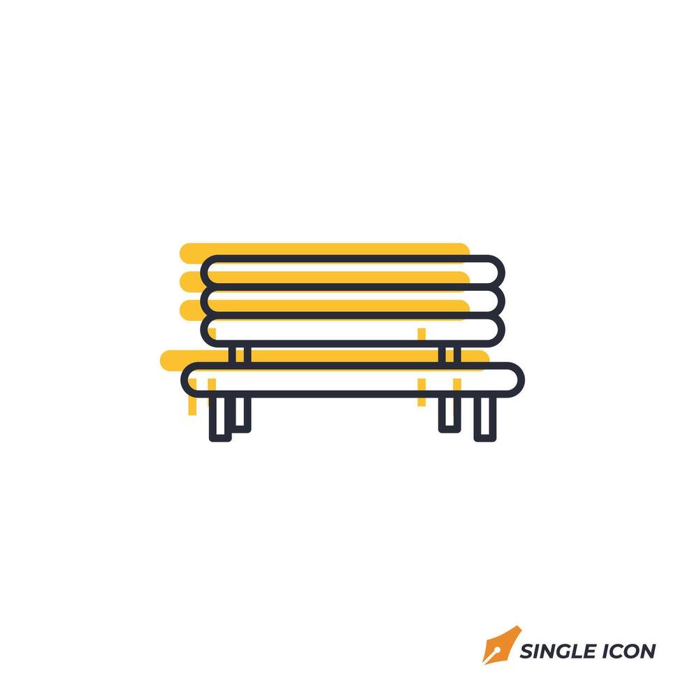Garden Bench icon illustration. Garden Bench symbol isolated on white background vector