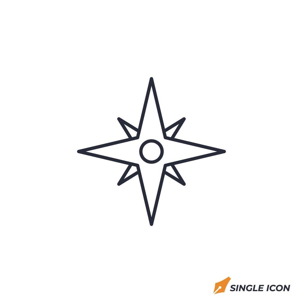 Compass icon illustration. Compass symbol isolated on white background. vector