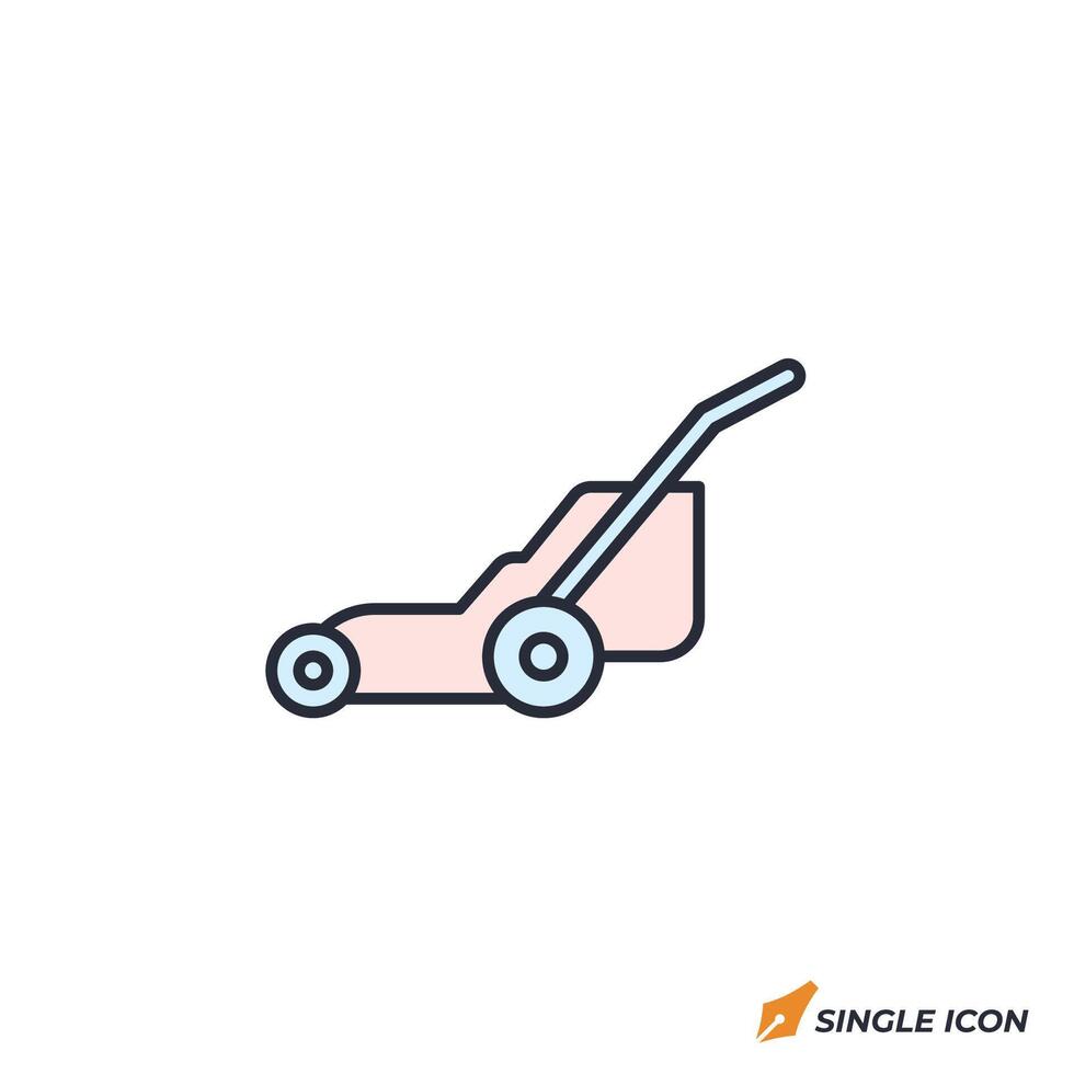 Lawn Mower icon illustration. Lawn Mower symbol isolated on white background vector