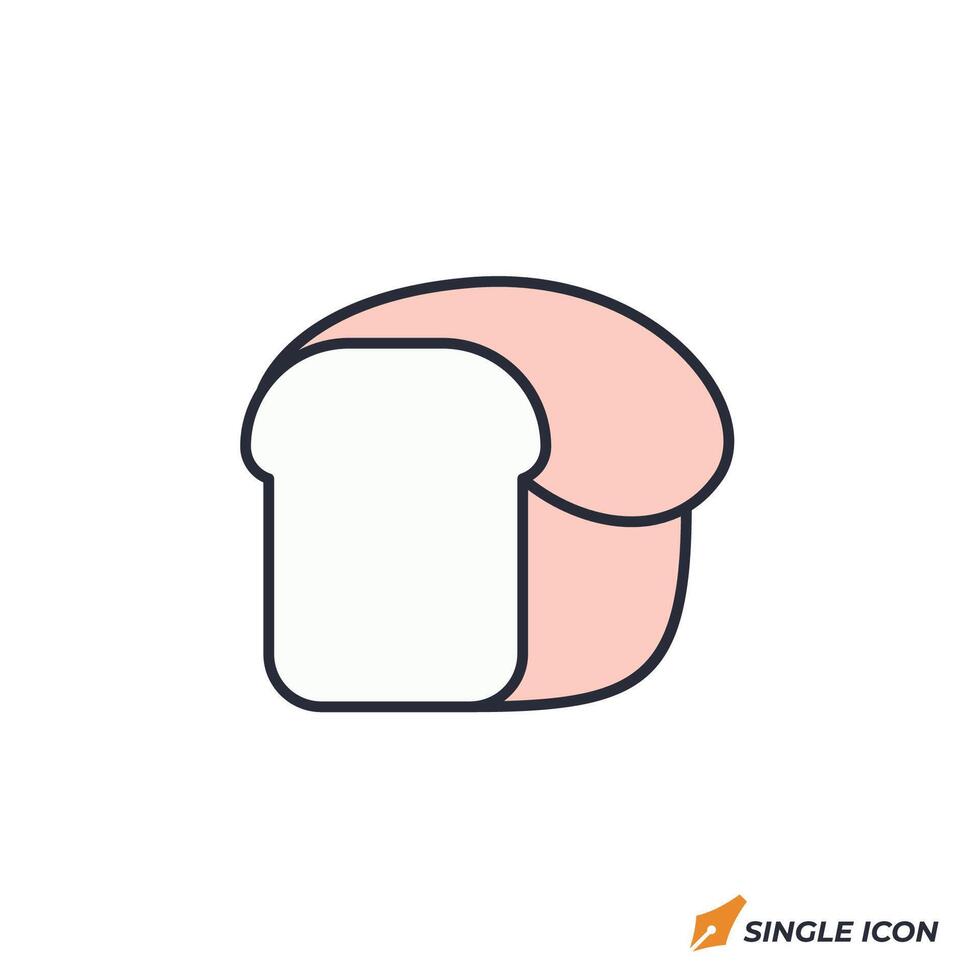 Meatloaf icon illustration. Meatloaf symbol isolated on white background vector