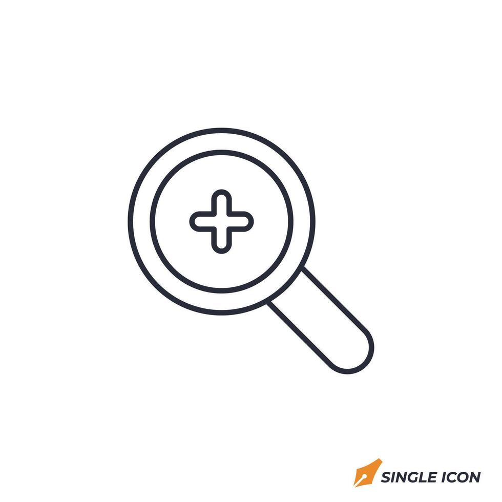 Zoom In icon illustration. Zoom In symbol isolated on white background. vector