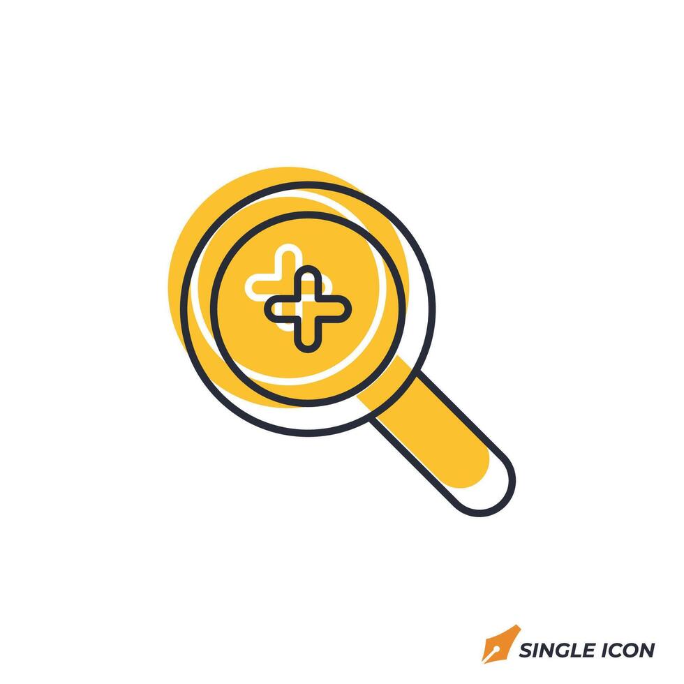 Zoom In icon illustration. Zoom In symbol isolated on white background. vector
