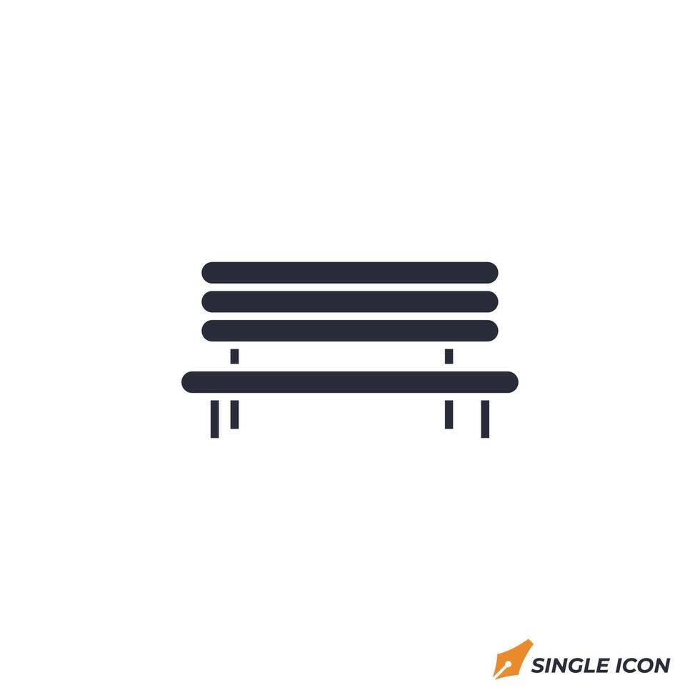 Garden Bench icon illustration. Garden Bench symbol isolated on white background vector