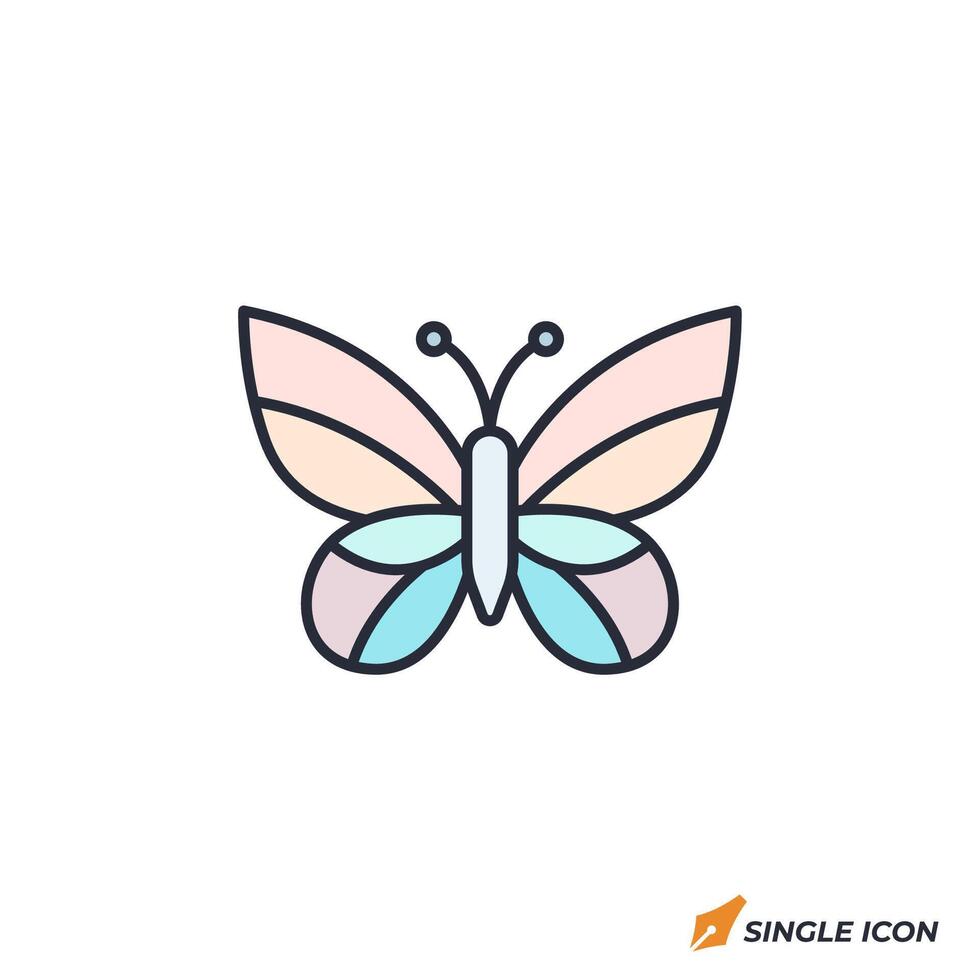 Butterfly icon illustration. Butterfly symbol isolated on white background vector
