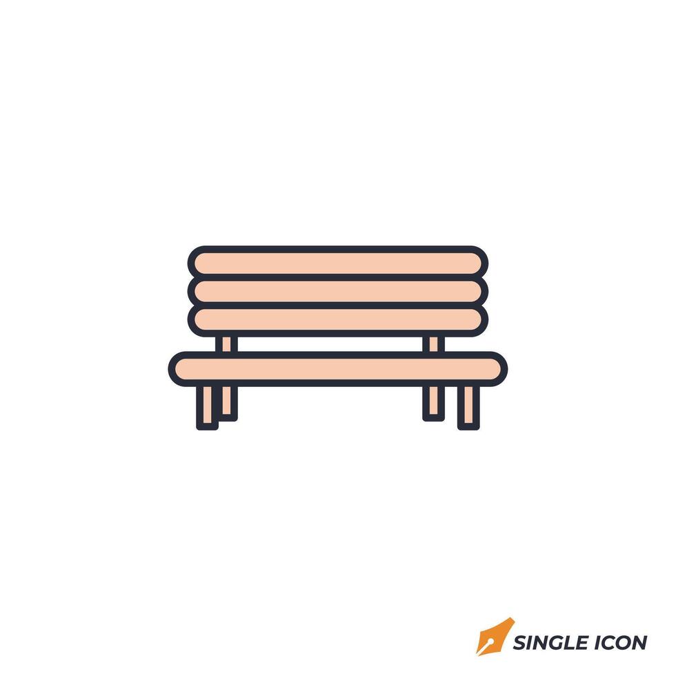 Garden Bench icon illustration. Garden Bench symbol isolated on white background vector