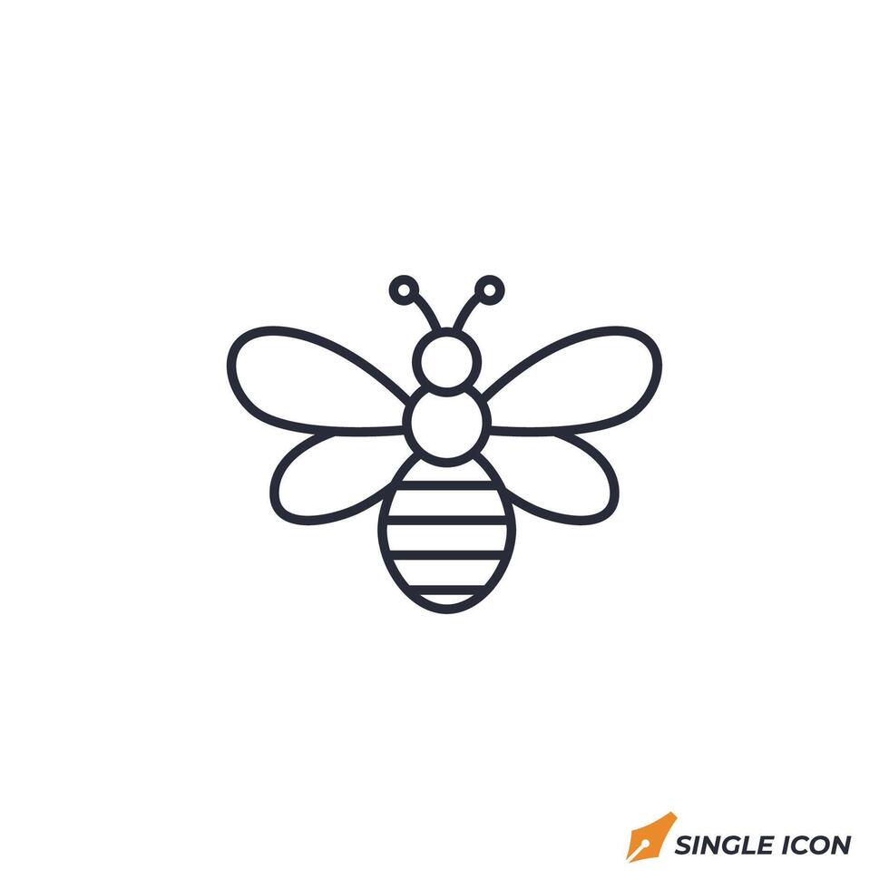 Bee icon illustration. Bee symbol isolated on white background vector