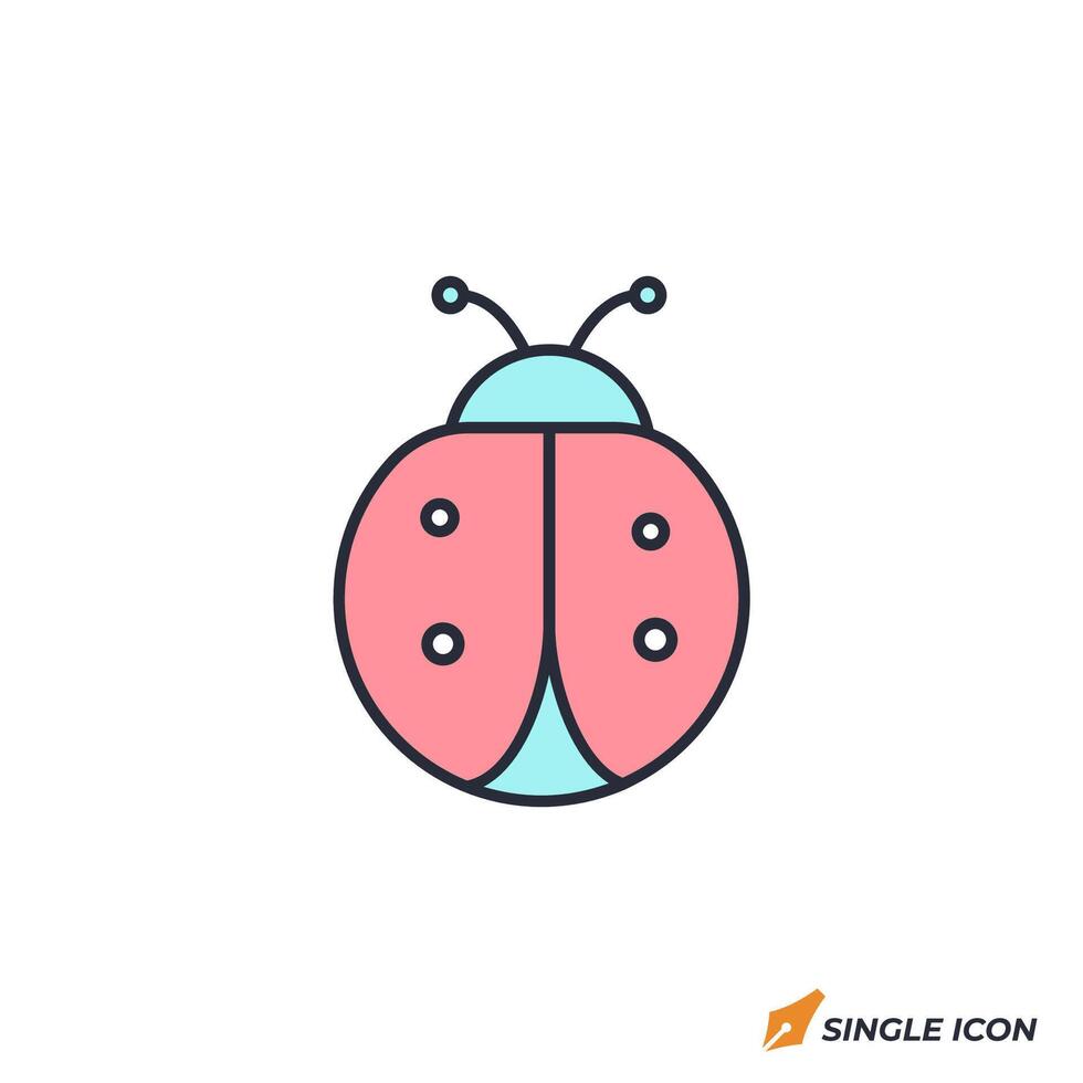 Ladybug icon illustration. Ladybug symbol isolated on white background vector