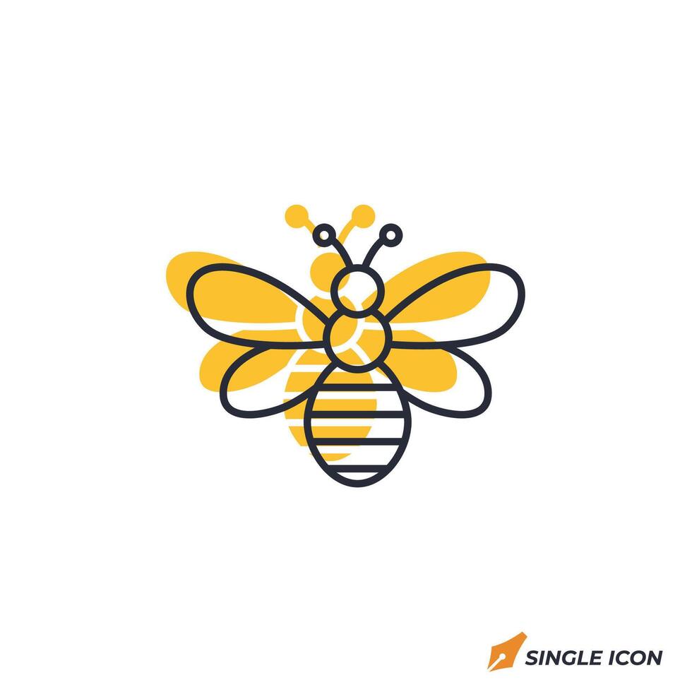 Bee icon illustration. Bee symbol isolated on white background vector