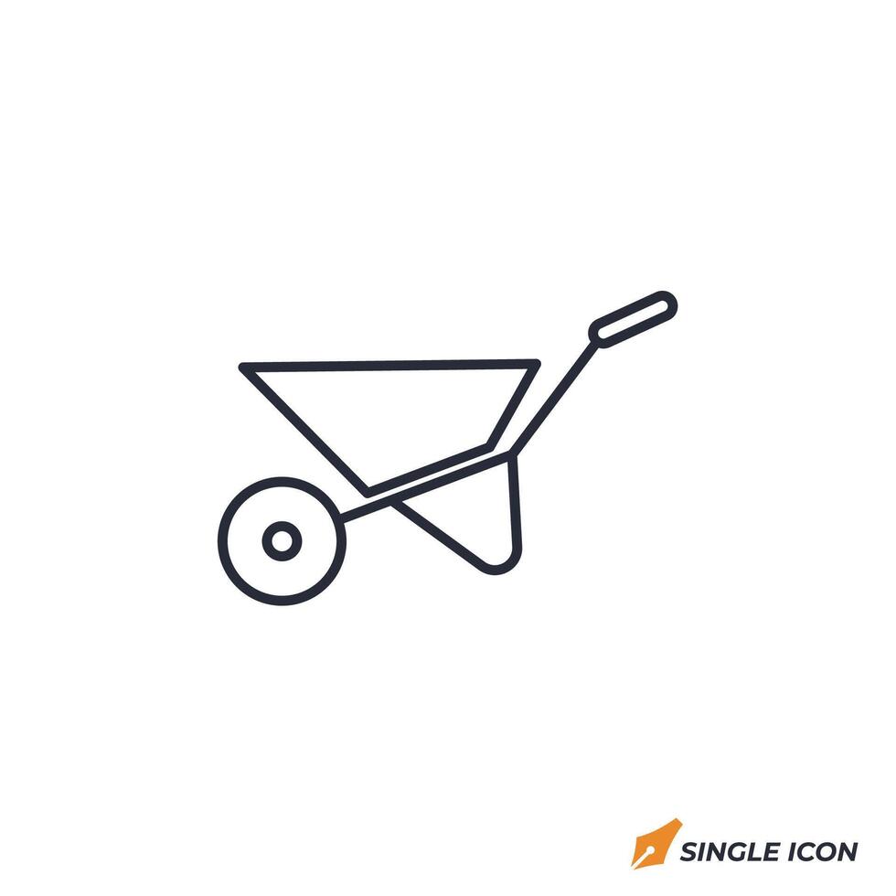 Wheelbarrow icon illustration. Wheelbarrow symbol isolated on white background vector