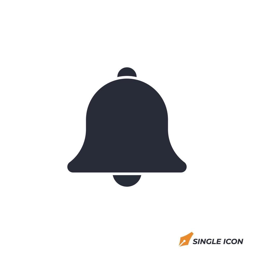 Bell icon illustration. Bell symbol isolated on white background. vector