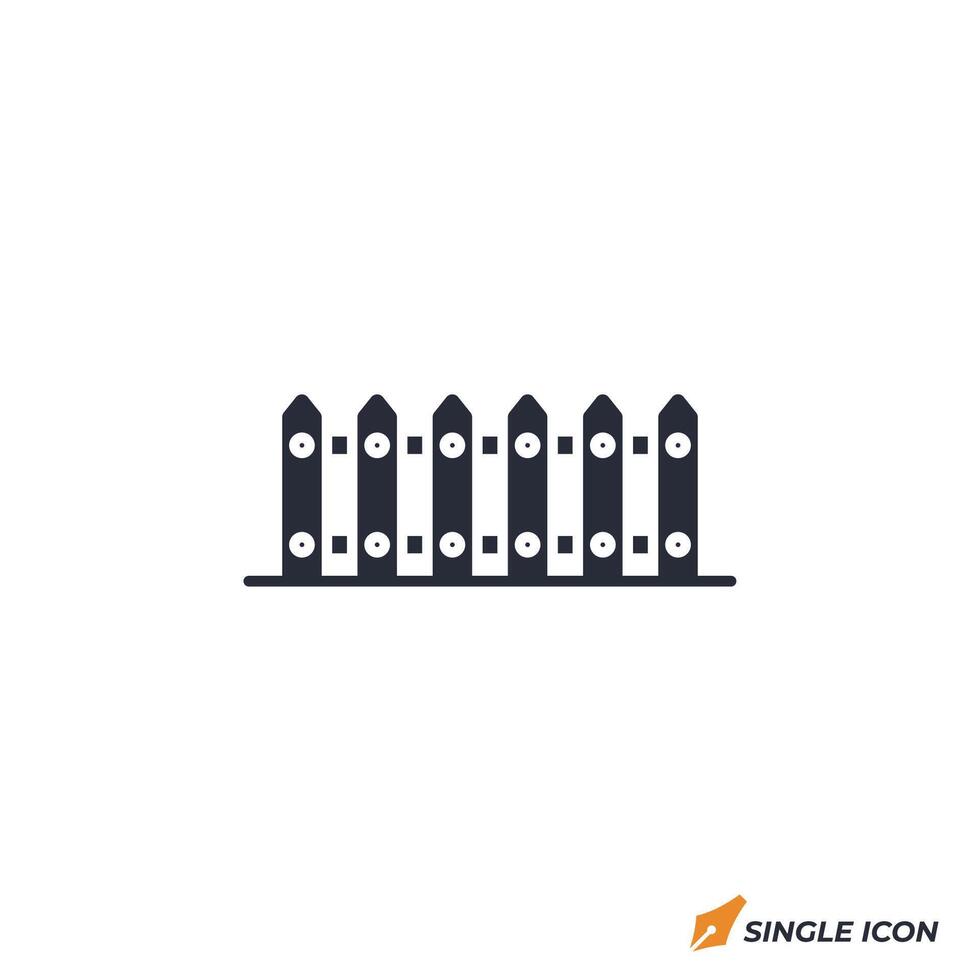 Fence icon illustration. Fence symbol isolated on white background vector