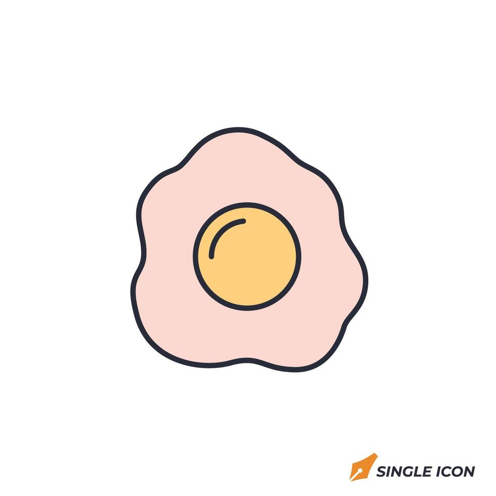 fried egg icon illustration. fried egg symbol isolated on white background vector
