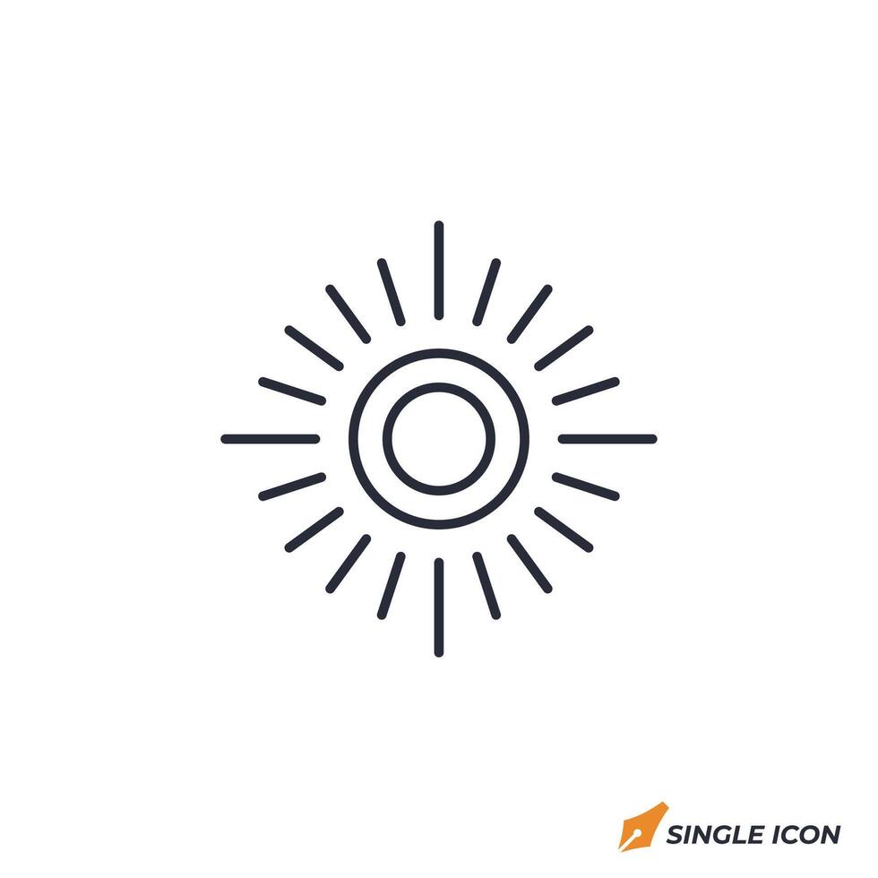 Sun icon illustration. Sun symbol isolated on white background. vector