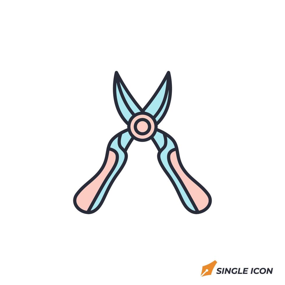 Pruning Shears icon illustration. Pruning Shears symbol isolated on white background vector