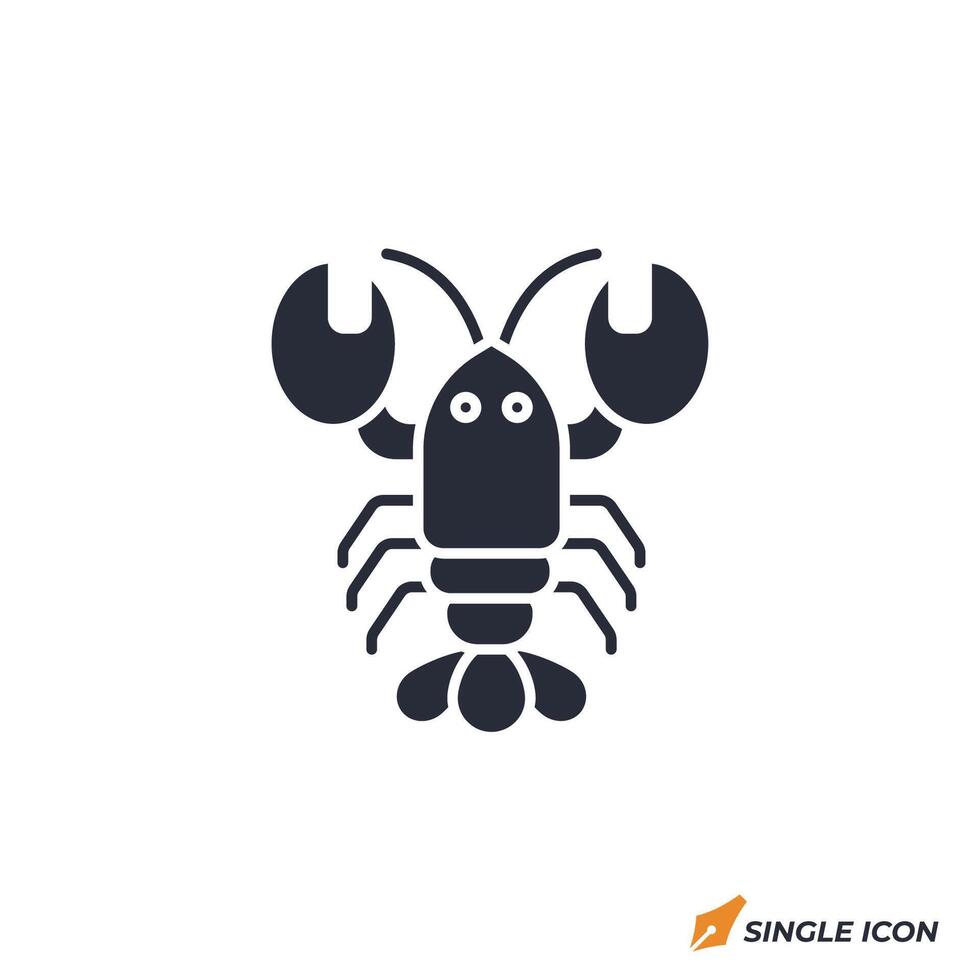 Lobster icon illustration. Lobster symbol isolated on white background vector