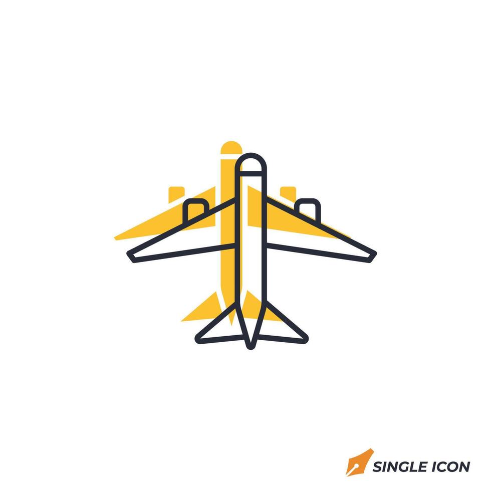 Airplane icon illustration. Airplane symbol isolated on white background. vector