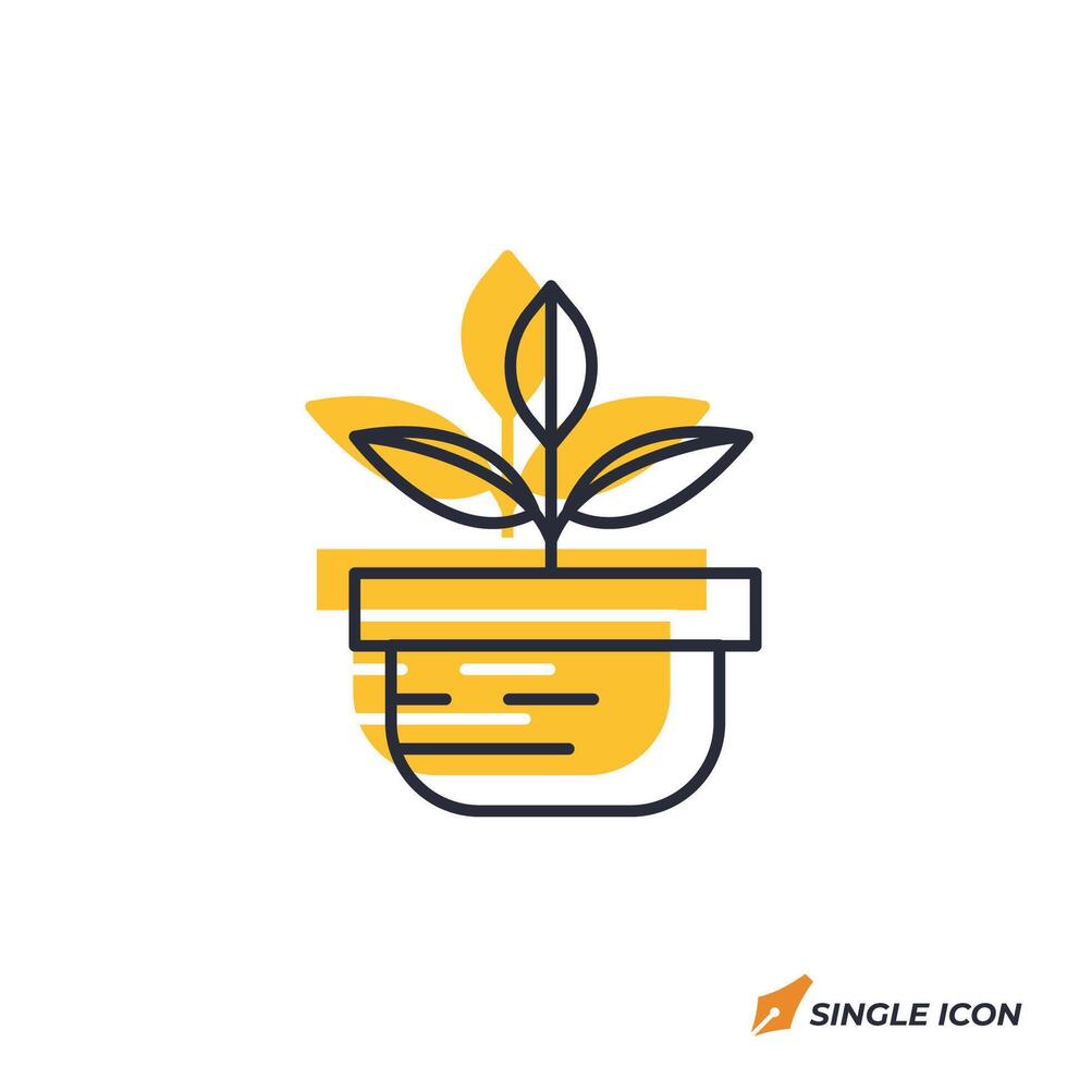 Plant Pot icon illustration. Plant Pot symbol isolated on white background vector