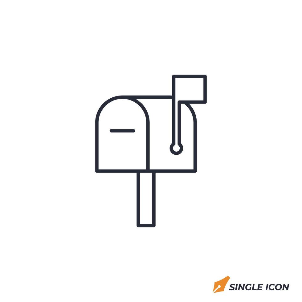 Mailbox icon illustration. Mailbox symbol isolated on white background vector