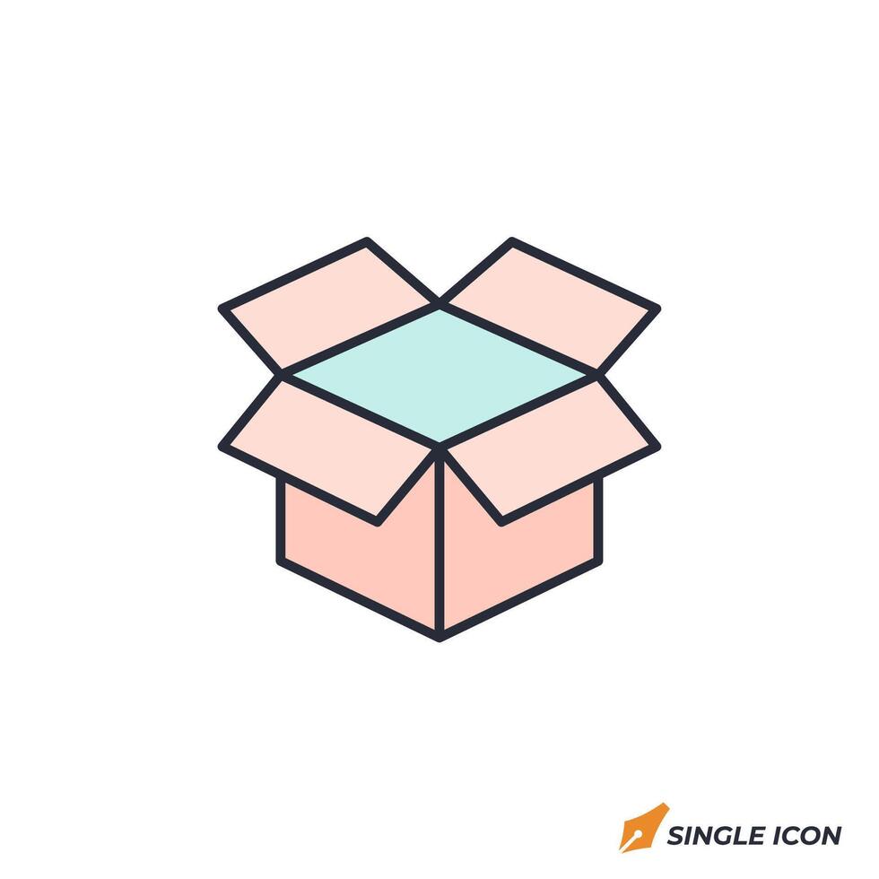 Open Package icon illustration. Open Package symbol isolated on white background vector