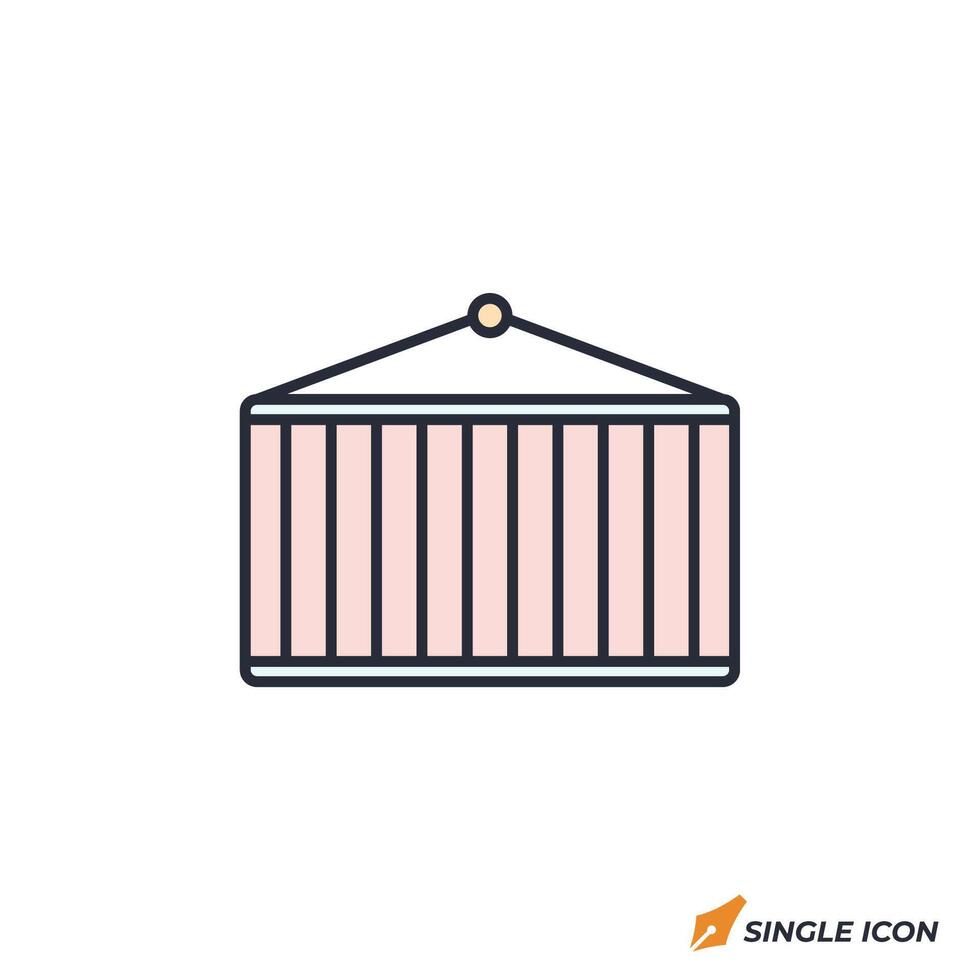 Shipping Container icon illustration. Shipping Container symbol isolated on white background vector