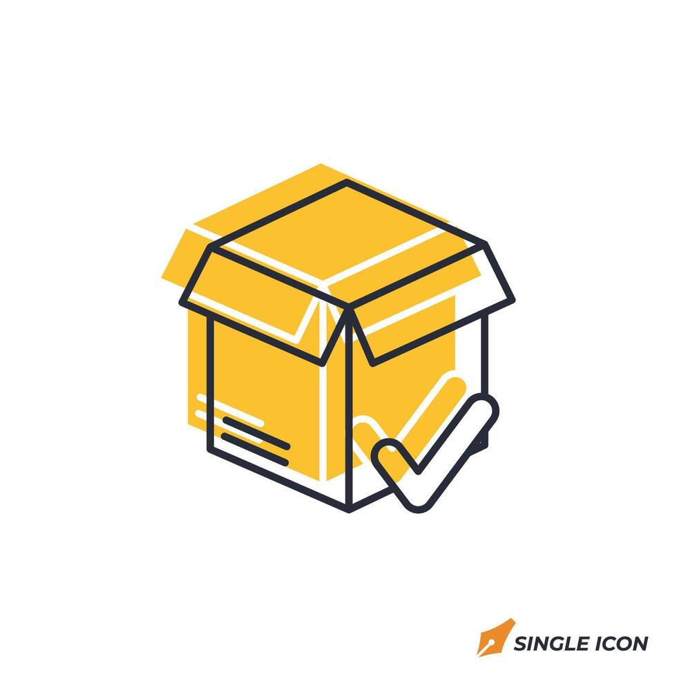 Delivery Box icon illustration. Delivery Box symbol isolated on white background. vector