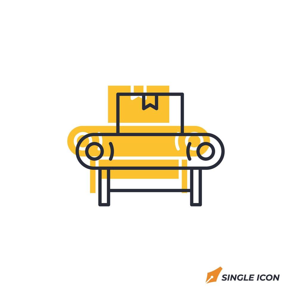 Conveyor Belt icon illustration. Conveyor Belt symbol isolated on white background. vector